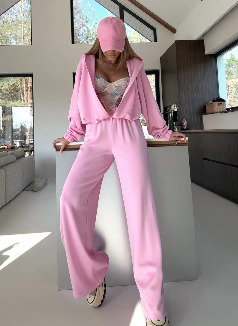 Pink two-piece tracksuit set