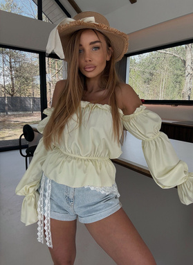 MARBELA Yellow Off-the-Shoulder Blouse