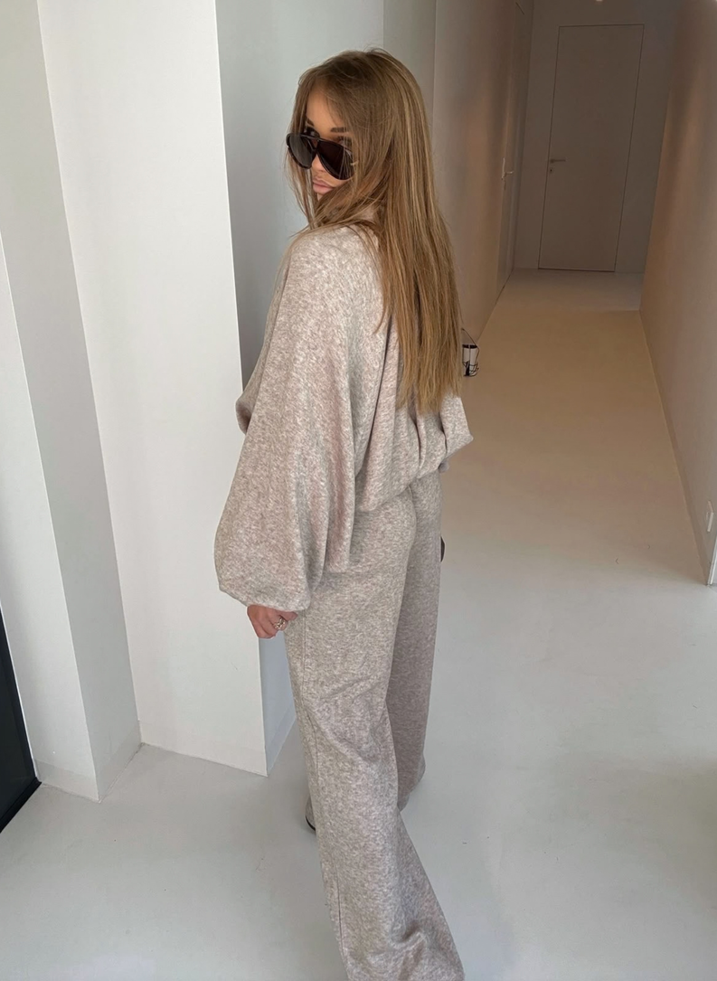 POOL COZY sweatshirt and trousers set mocha