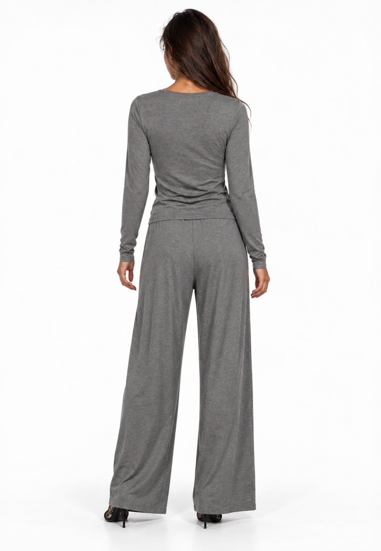 BARI LONG women's set, gray melange
