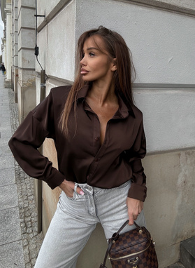 Koszulowe body AMELIA brązowe