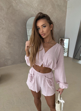 Pink LIZBONA Linen Set