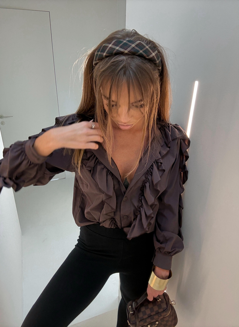 FLAMENCO Brown Ruffled Blouse