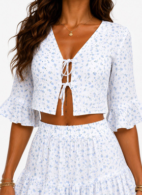 Blue muslin women's set