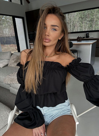MARBELA Off-the-Shoulder Blouse in Black