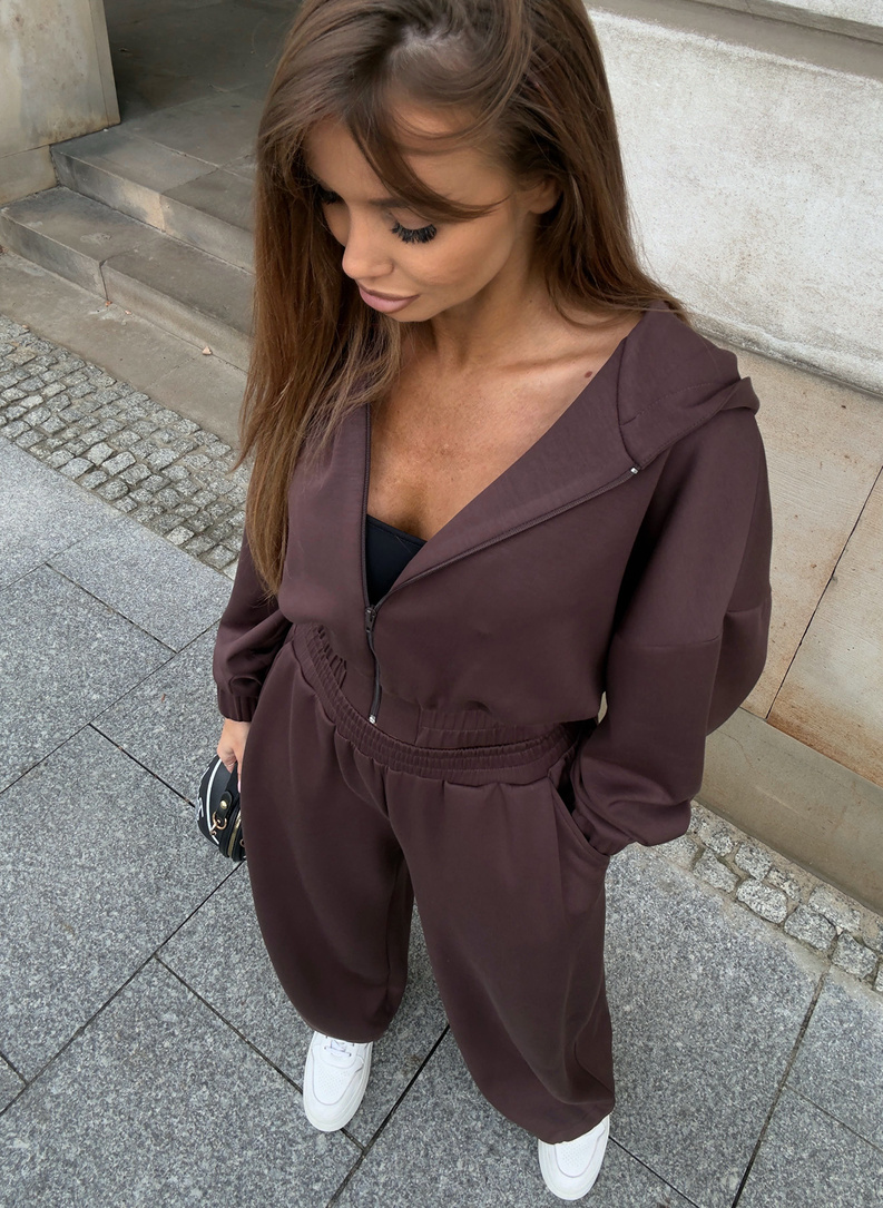 Women's tracksuit set ROMA brown