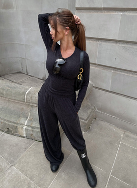 BARI LONG women's set – black melange