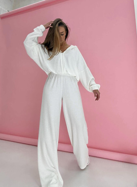 Women's Cream-Colored Herringbone Set