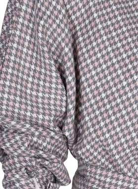 KAYA Pink Checkered Tie-Front Shirt