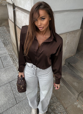 Koszulowe body AMELIA brązowe
