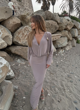 TOKIO Mocca Blouse and Skirt Set