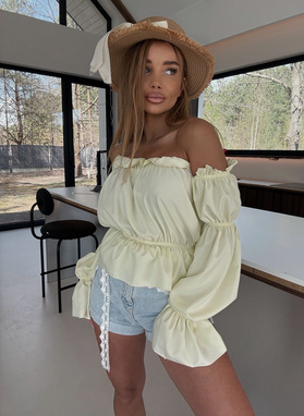 MARBELA Yellow Off-the-Shoulder Blouse