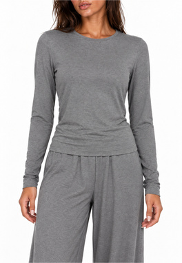 BARI LONG women's set, gray melange