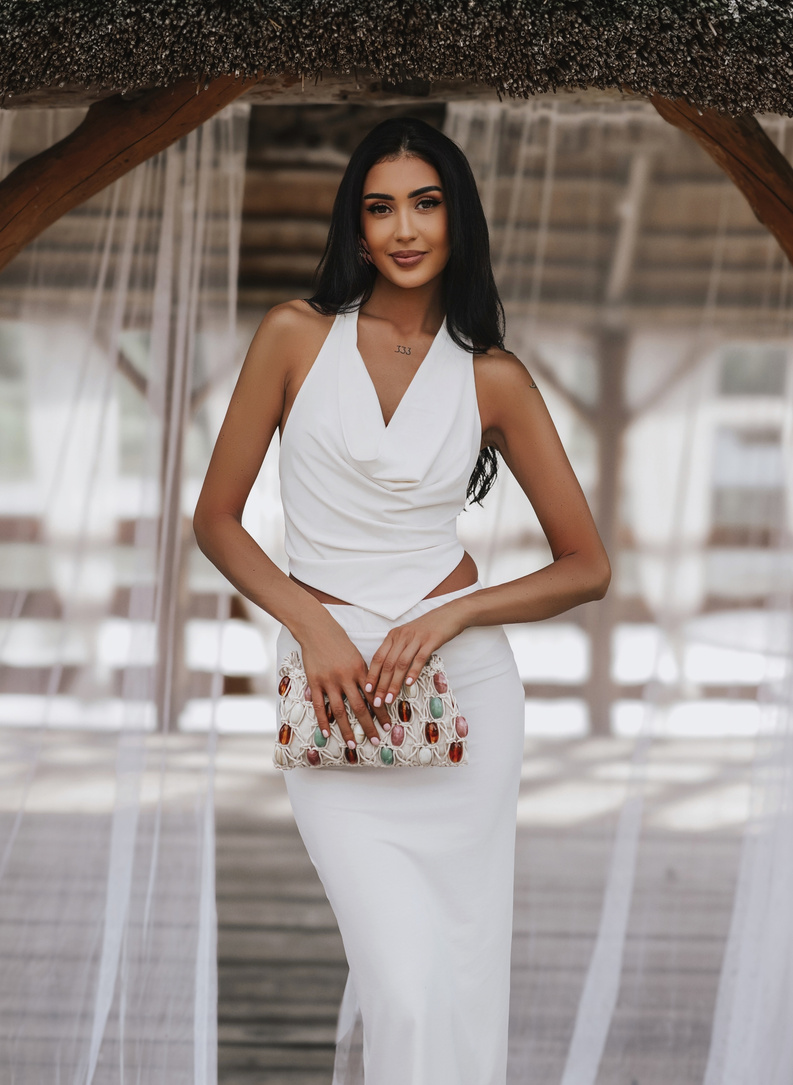 MARSYLIA Blouse and Skirt Set, White