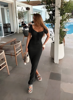 SELENA Long Dress in Black