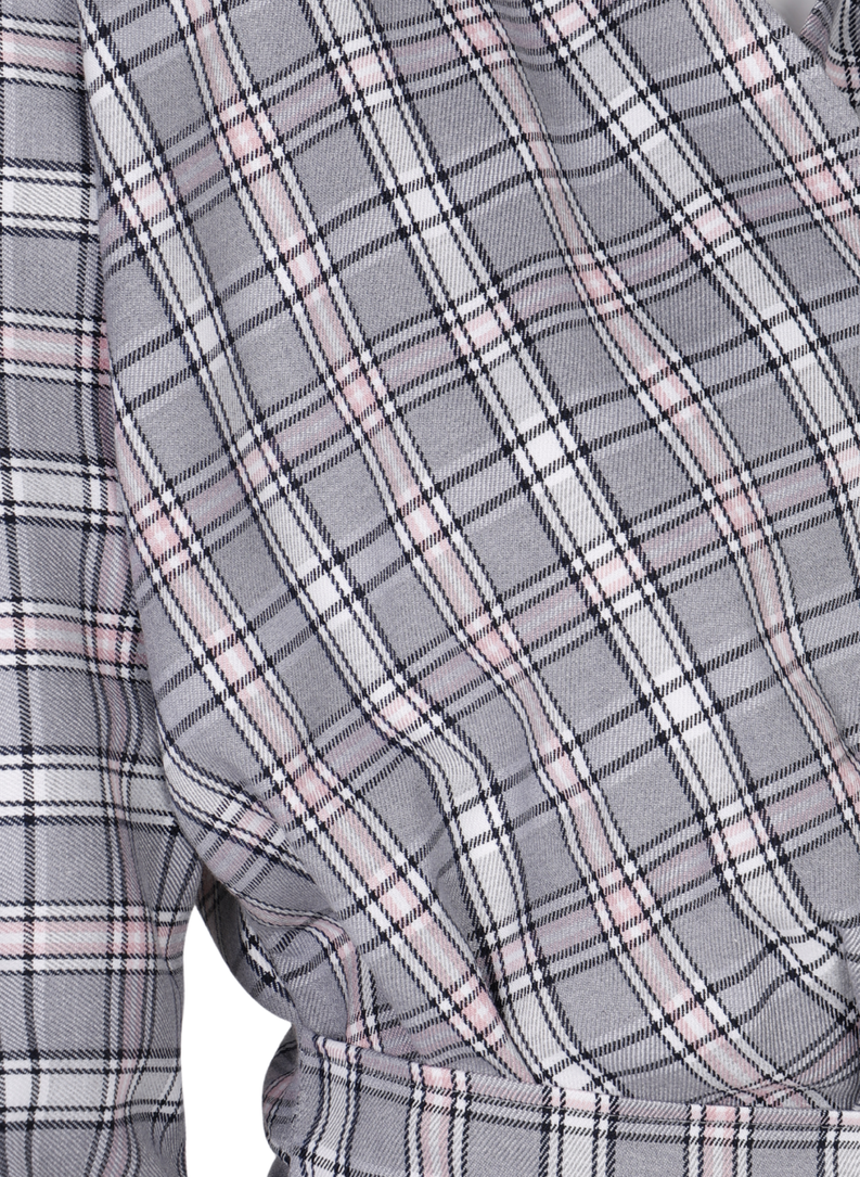 KAYA Tied-Front Shirt in Salmon Check