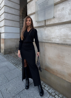 MIA long polo dress black