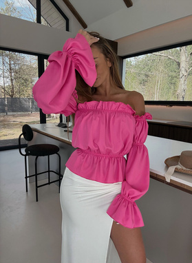 MARBELA off-the-shoulder blouse in fuchsia
