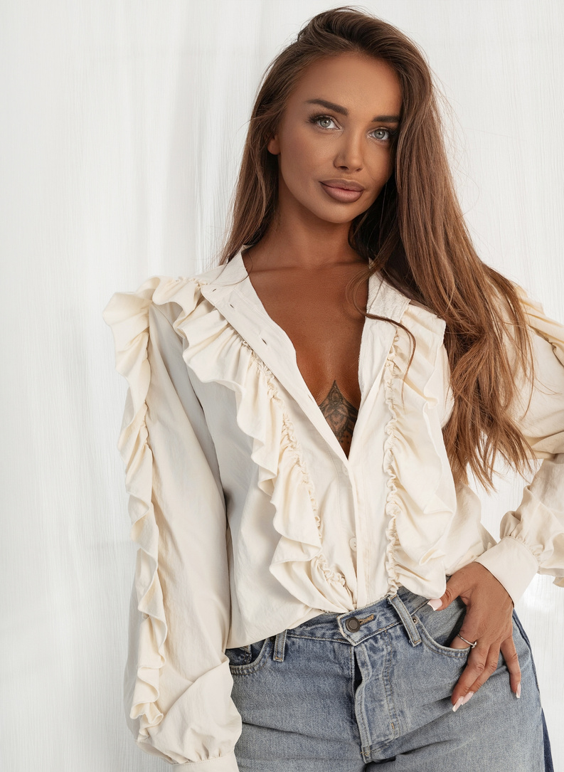 FLAMENCO White Ruffled Blouse