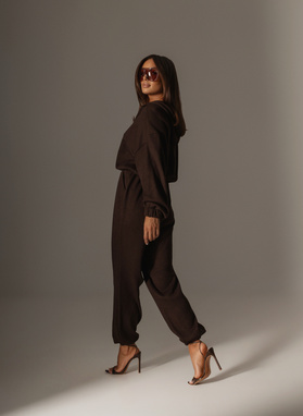 SONIA Women's Brown Wool Jumpsuit
