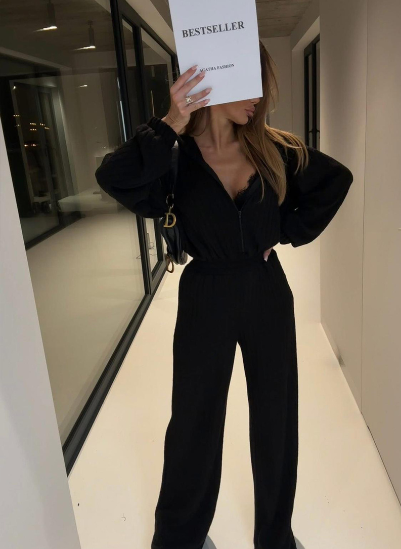 MODA Women's Jumpsuit with a Braided Weave