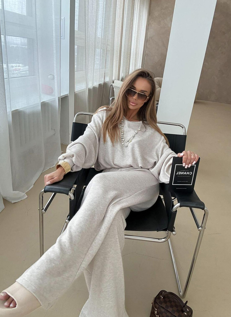 TEMI Sweatsuit Set, Light Beige