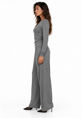 BARI LONG women's set, gray melange