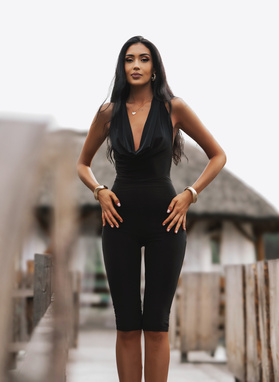 INGA Black Fitted Jumpsuit