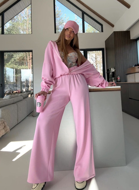 Pink two-piece tracksuit set