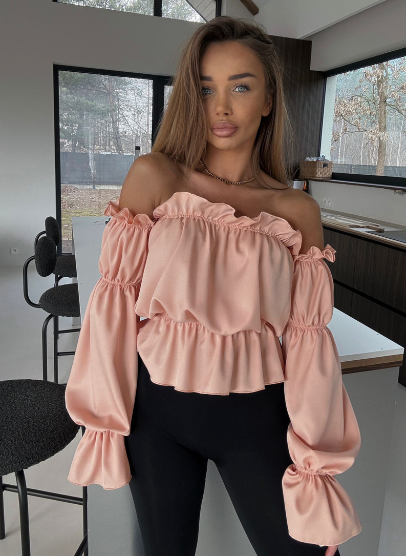 MARBELA off-the-shoulder blouse in salmon