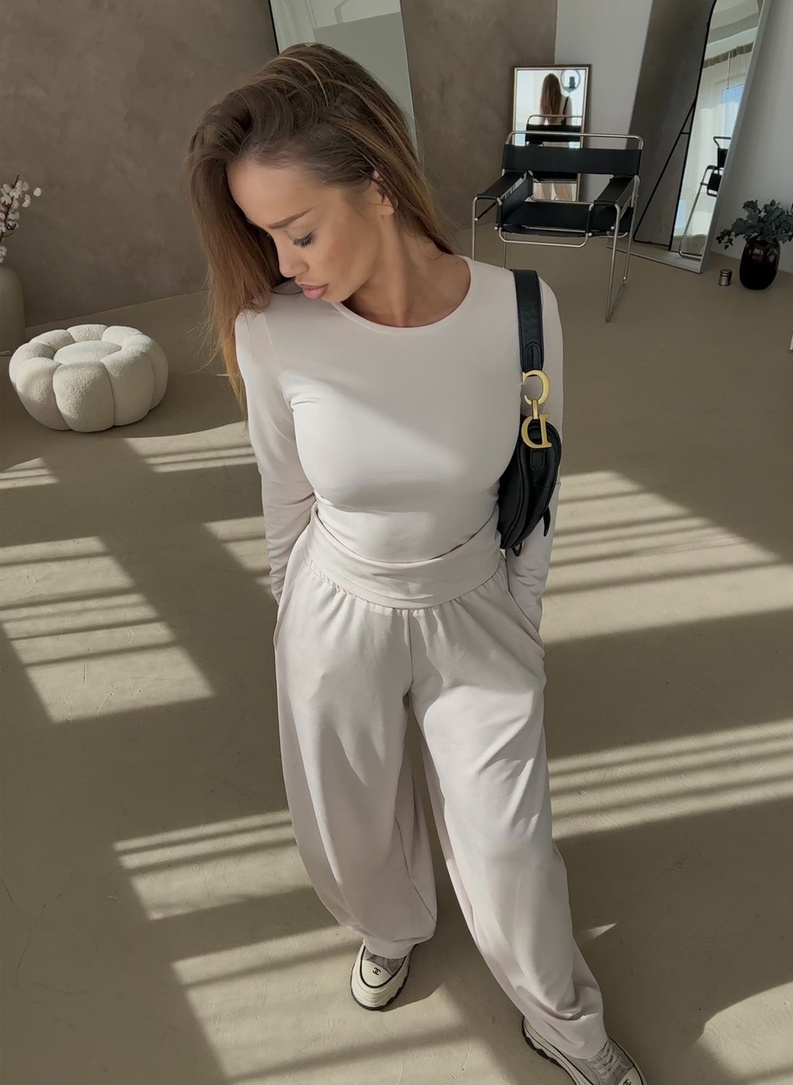 BARI LONG Women's Set, Ecru