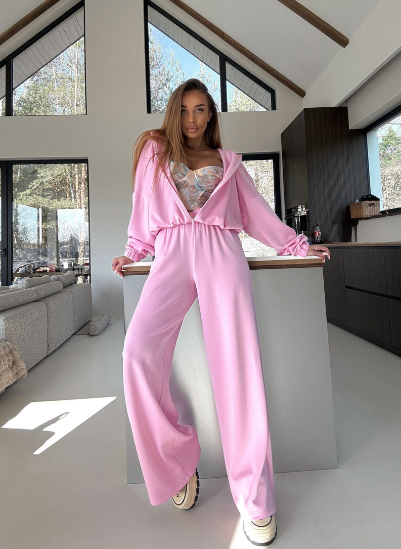 Pink two-piece tracksuit set