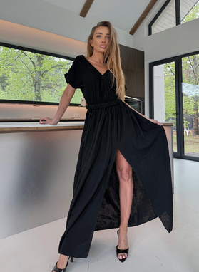 Black women's muslin dress