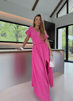 Pink muslin dress for women