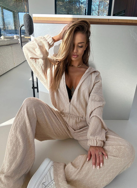 Light beige women's set with a braided weave