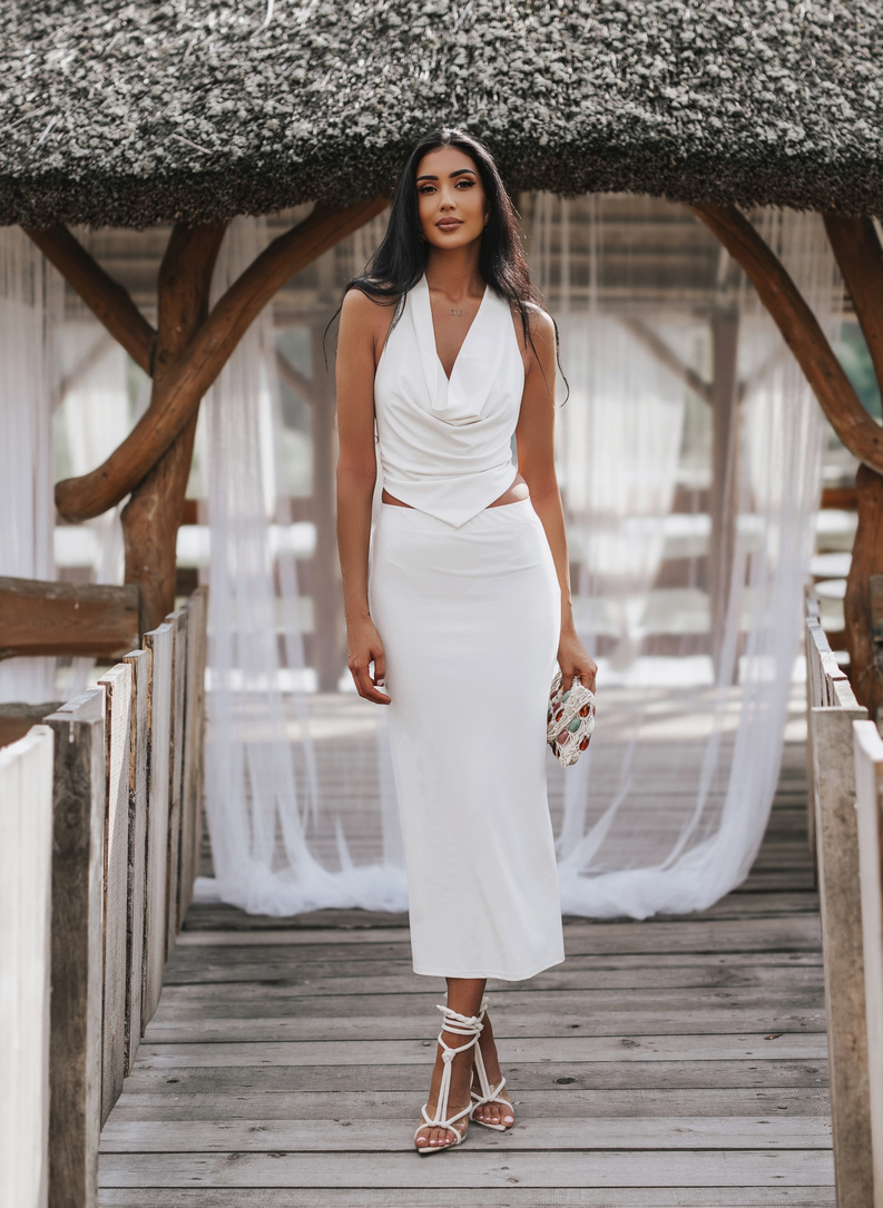 MARSYLIA Blouse and Skirt Set, White