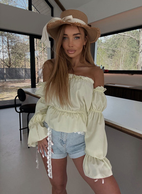 MARBELA Yellow Off-the-Shoulder Blouse