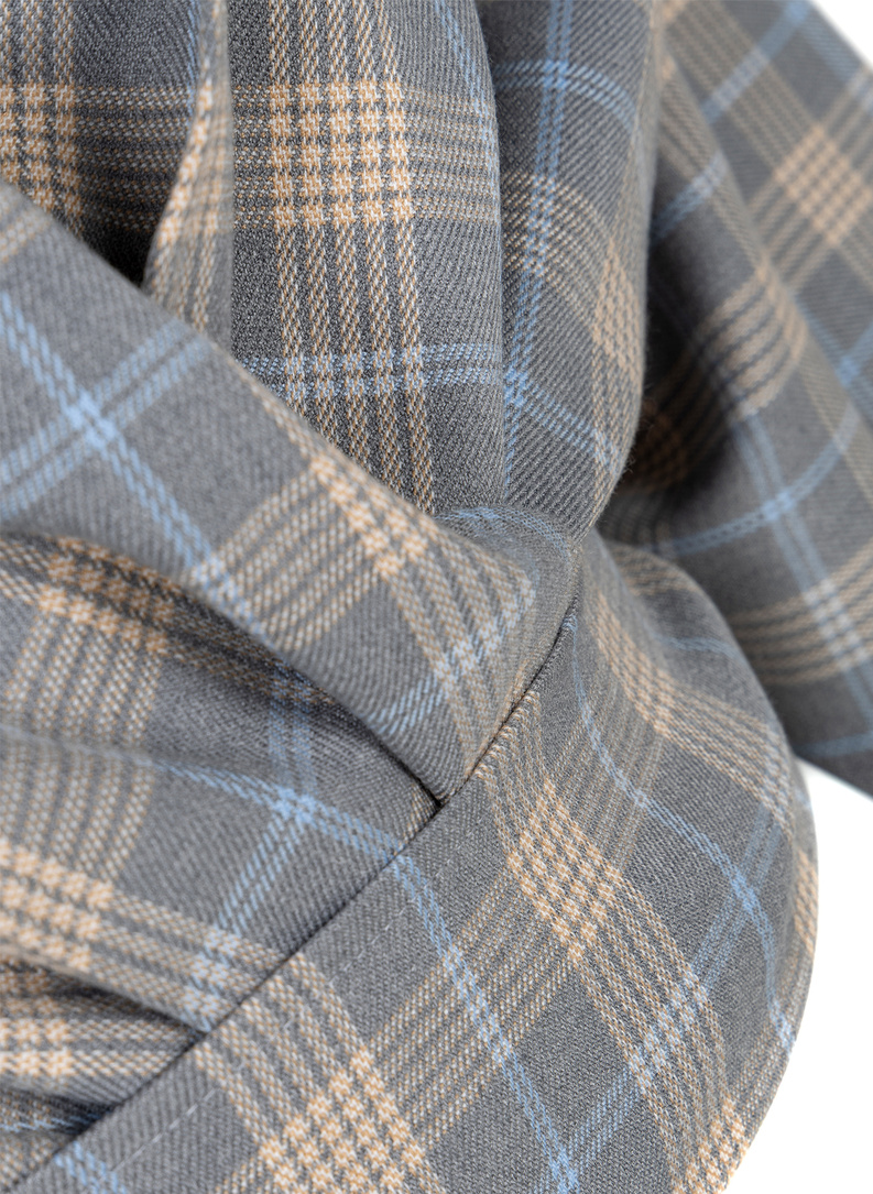 KAYA Checkered Tie-Front Shirt
