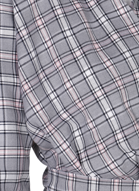 KAYA Tied-Front Shirt in Salmon Check