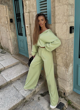 Green two-piece tracksuit set