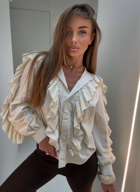 FLAMENCO White Ruffled Blouse