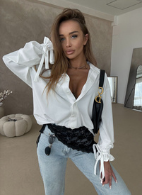 TROKI white shirt with tied sleeves