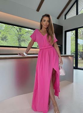 Pink muslin dress for women