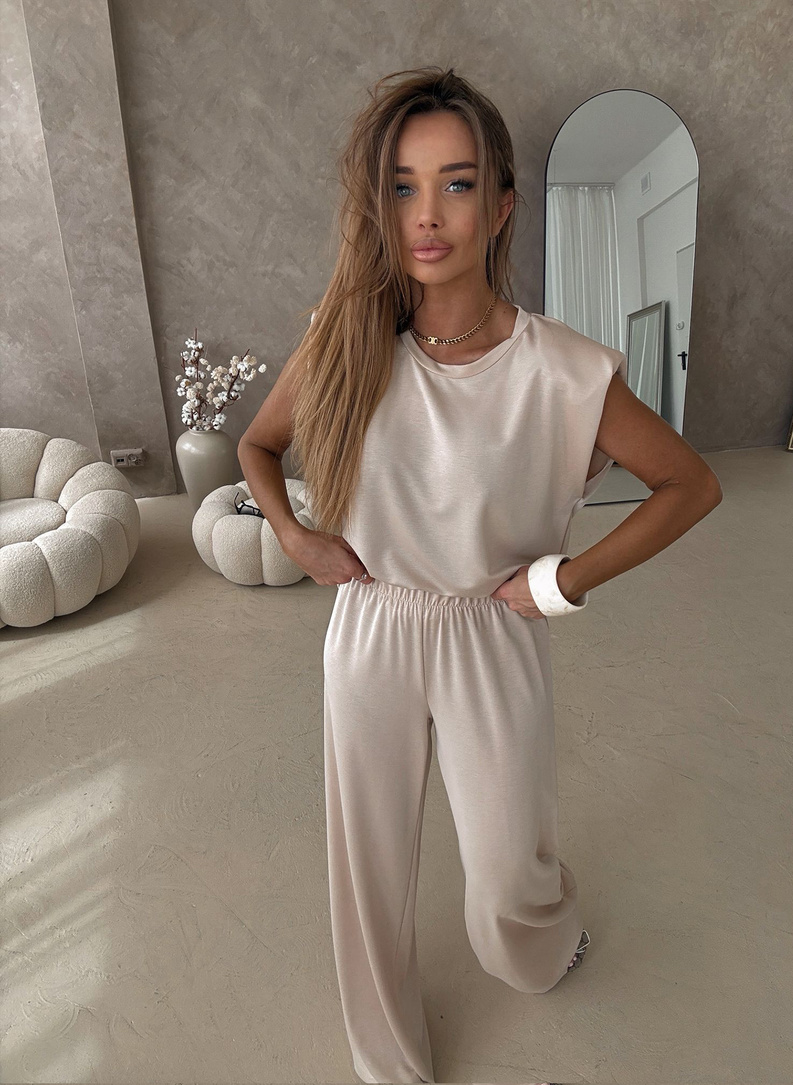 LADONNA Beige Two-Piece Women's Set