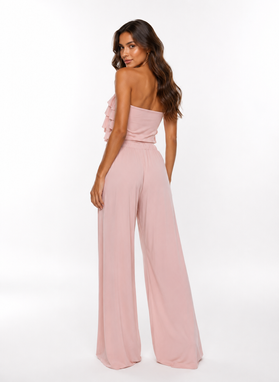 CARMEN Set: Ruffled Top and Wide-Leg Pants in Pink