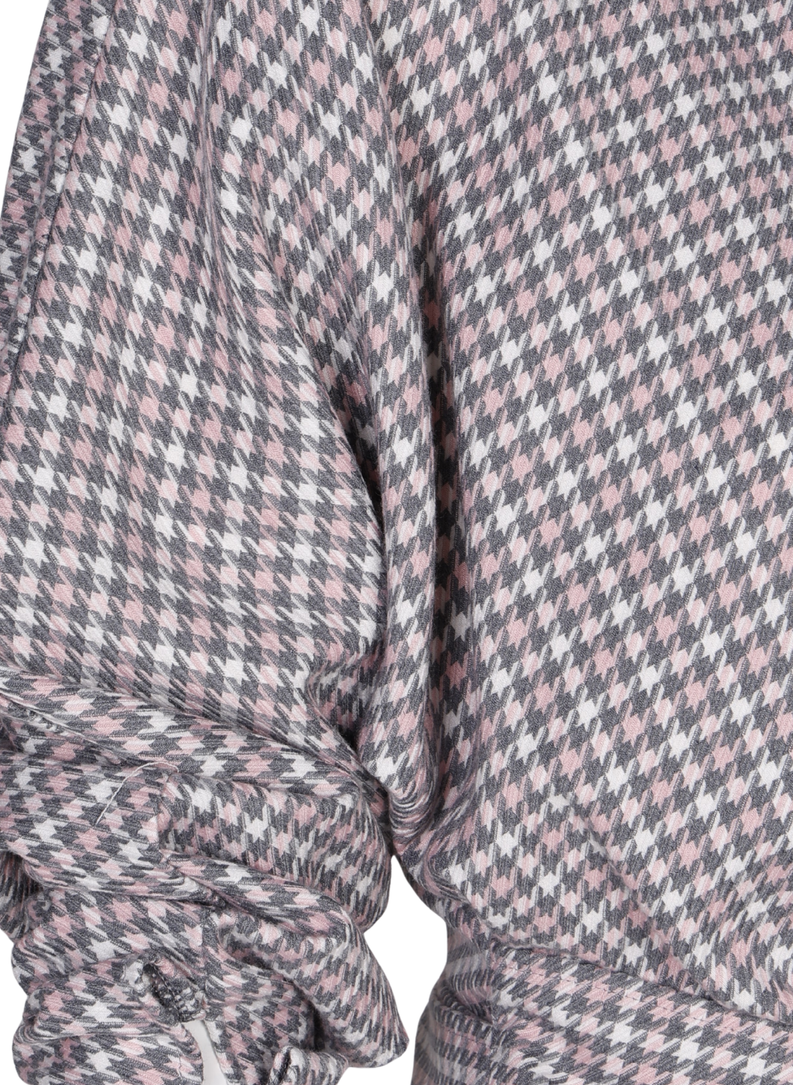 KAYA Pink Checkered Tie-Front Shirt