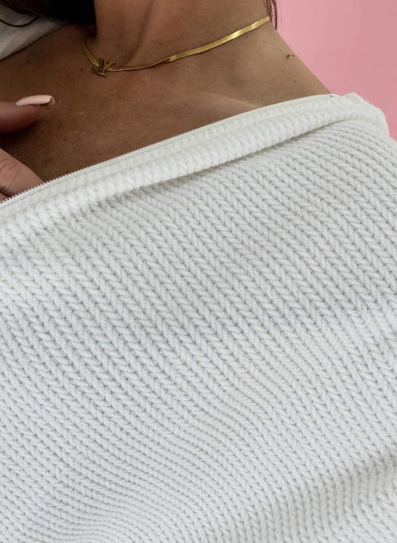 Women's Cream-Colored Herringbone Set
